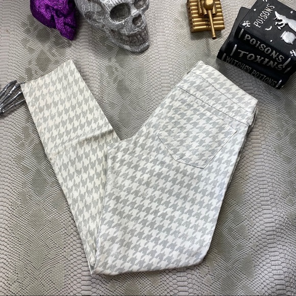 4FOR40 hite flying monkey houndstooth leggings - Picture 1 of 5